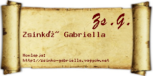 Zsinkó Gabriella névjegykártya
